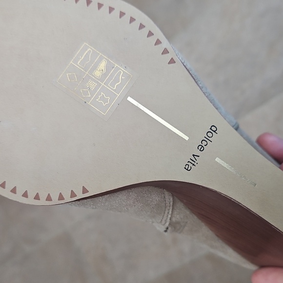 NEW! DOLCE VITA Susann Leather Suede Wedge Ankle Boots 9. - Picture 6 of 7